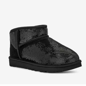 UGG Black Sequin Mini Boots